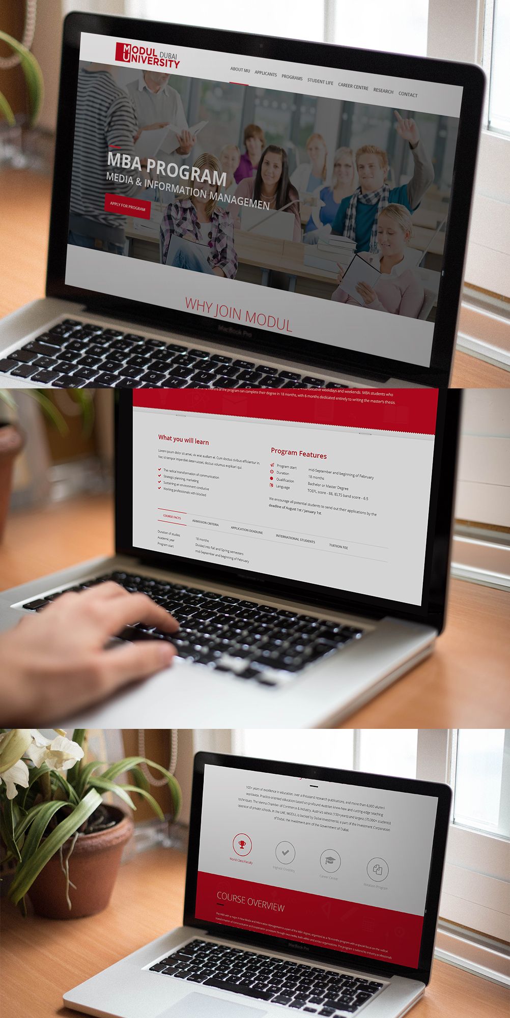 MODUL University hero screen